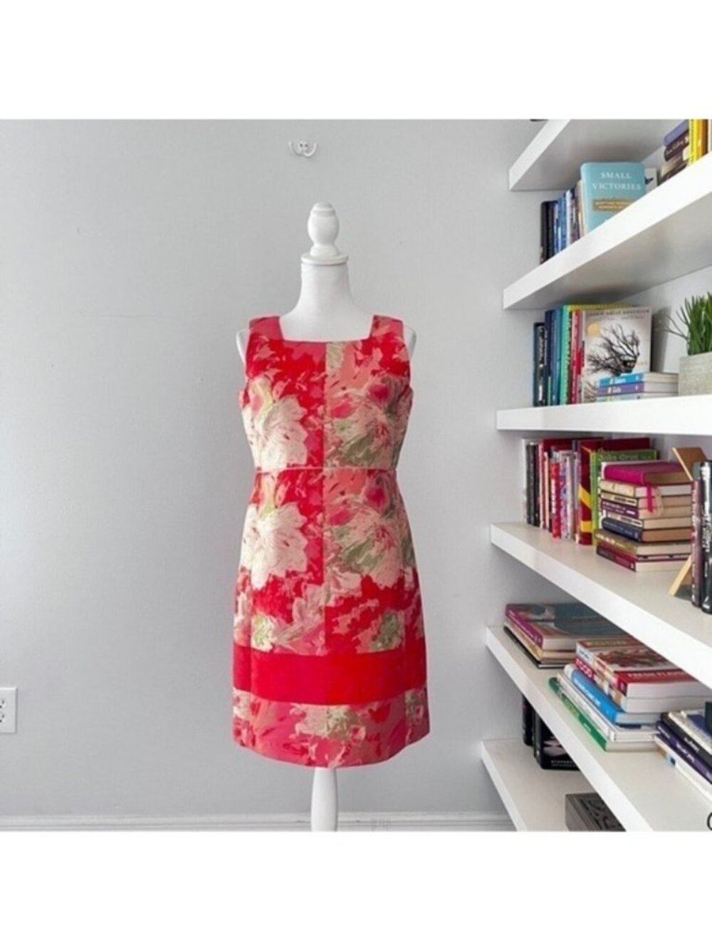 Lafayette 148 Plus Rosebud Coral Sheath Mini Dress size 4